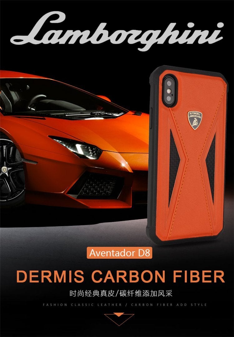 Lamborghini Genuine Aventador D8 Carbon Fiber And Leather Crafted Limited Edition Case For iPhone X/XS - Planetcart
