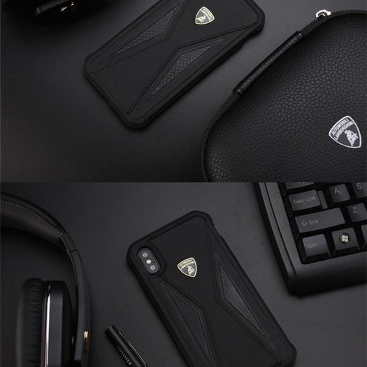 Lamborghini Genuine Aventador D8 Carbon Fiber And Leather Crafted Limited Edition Case For iPhone X/XS - Planetcart