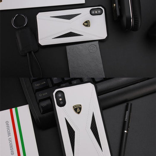 Lamborghini Genuine Aventador D8 Carbon Fiber And Leather Crafted Limited Edition Case For iPhone X/XS - Planetcart