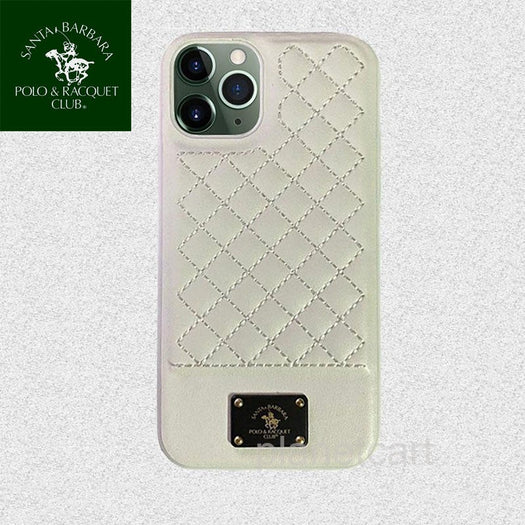 Santa Barbara Bradley Genuine Leather Case for iPhone 11 Pro Max White