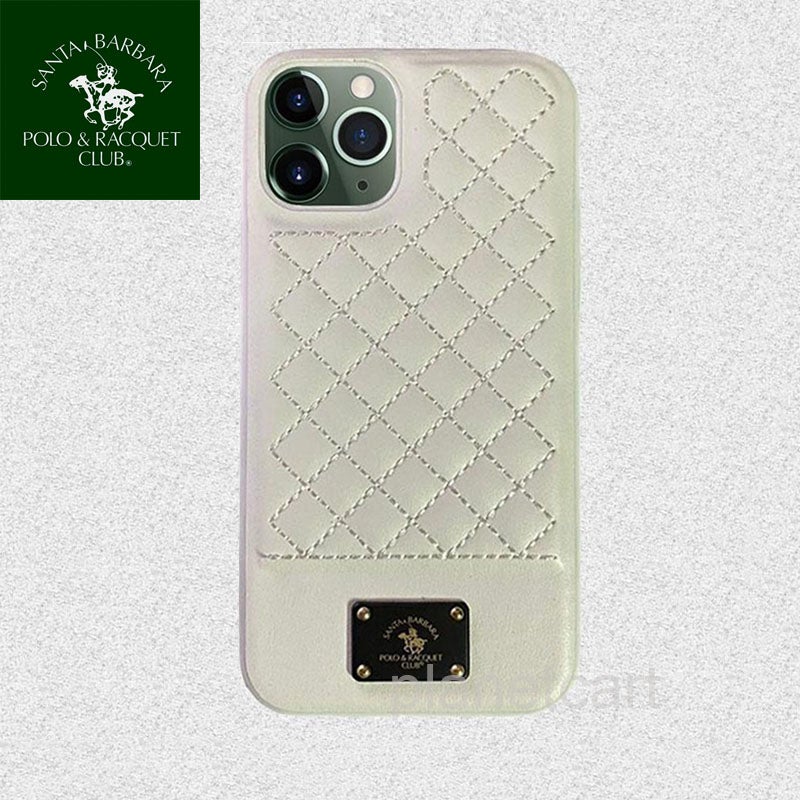 Santa Barbara Bradley Genuine Leather Case for iPhone 11 Pro Max White