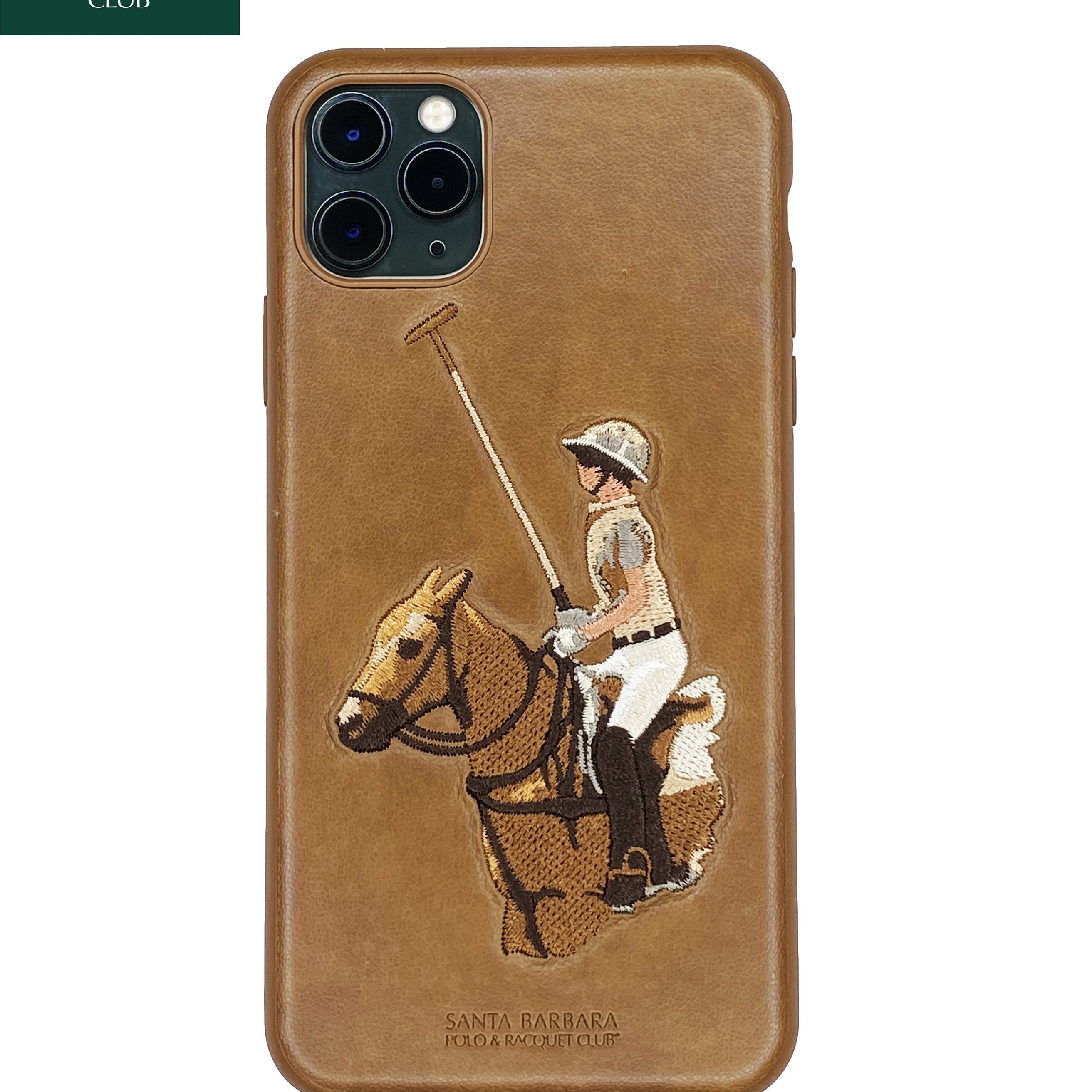 Santa Barbara Jockey Genuine Leather Case For iPhone 11 Pro Brown - Planetcart