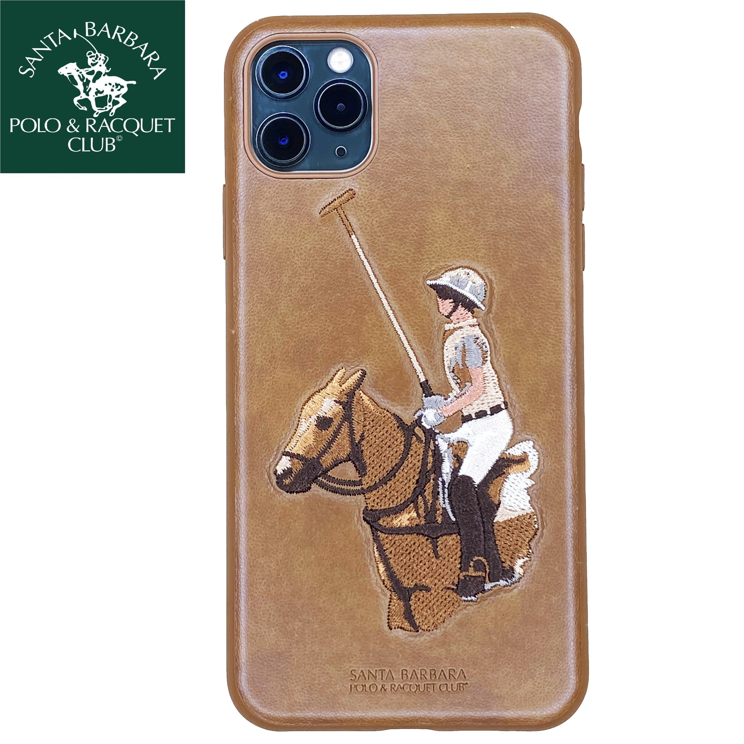 Santa Barbara Jockey Genuine Leather Case for iPhone 11 Pro Max Brown - Planetcart