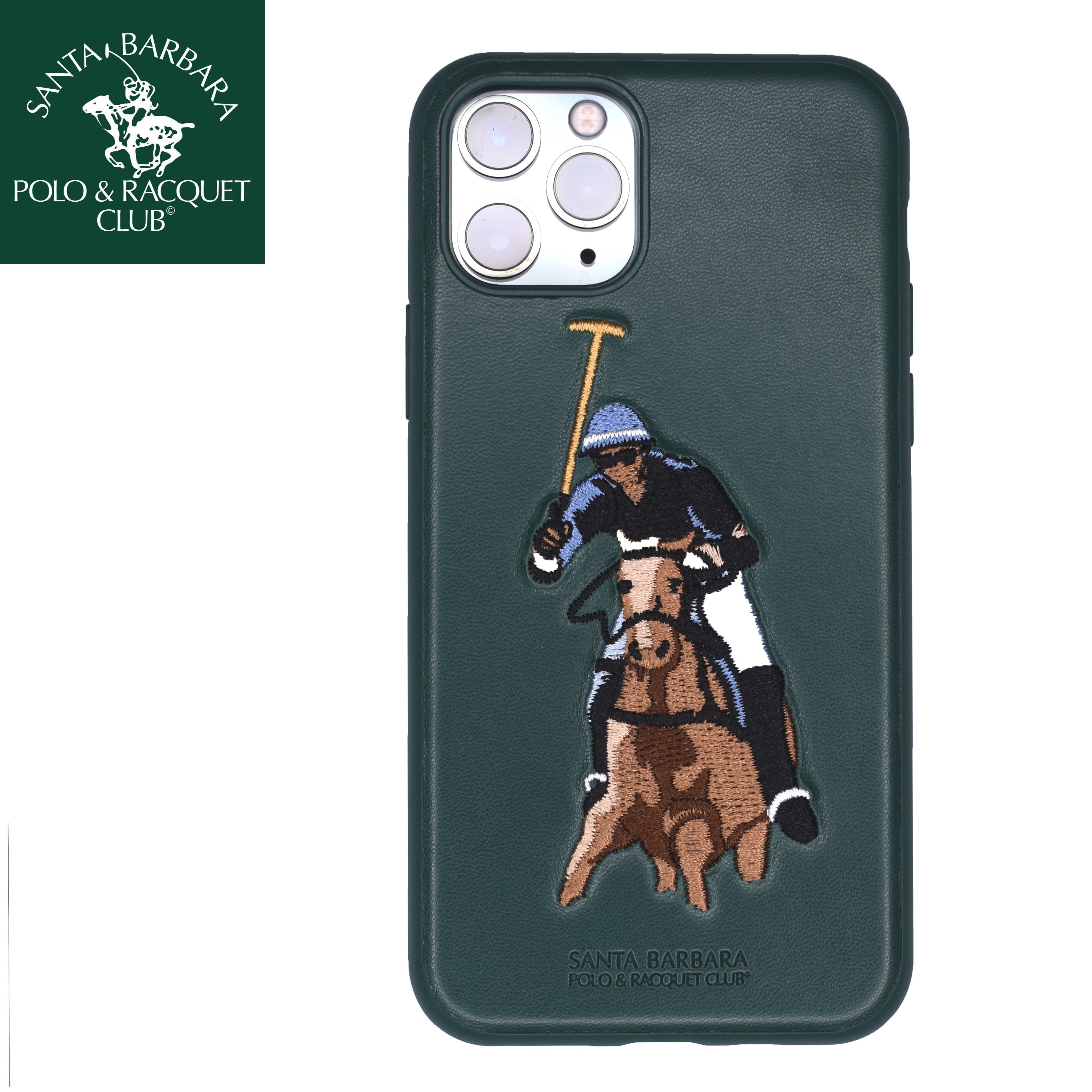 Santa Barbara Jockey Genuine Leather Case for iPhone 11 Pro Max Green - Planetcart