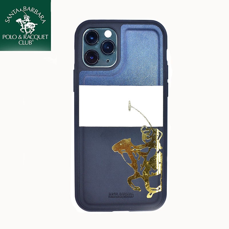 Santa Barbara Nail Genuine Leather Case for iPhone 11 Pro Blue