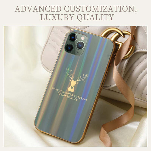 Gradient Deer Glass Back Case For iPhone 11 Pro