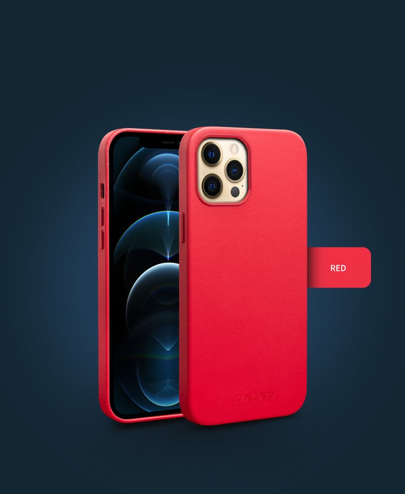 Qialino Premium Quality Luxury Leather Back Case with MagSafe Compatibility  for Apple iPhone 13 Pro Max