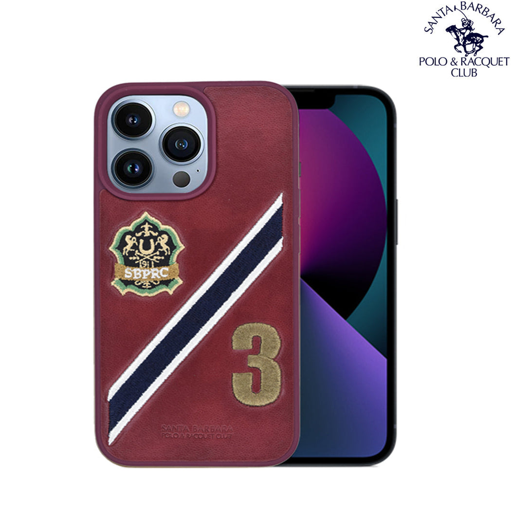 Santa Barbara Third Series Genuine Red Leather Case For iPhone 13 Pro