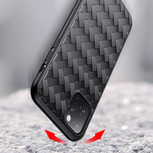 Joyroon Milan Series Cross Grid Pattern Case for iPhone 11 Series-Black