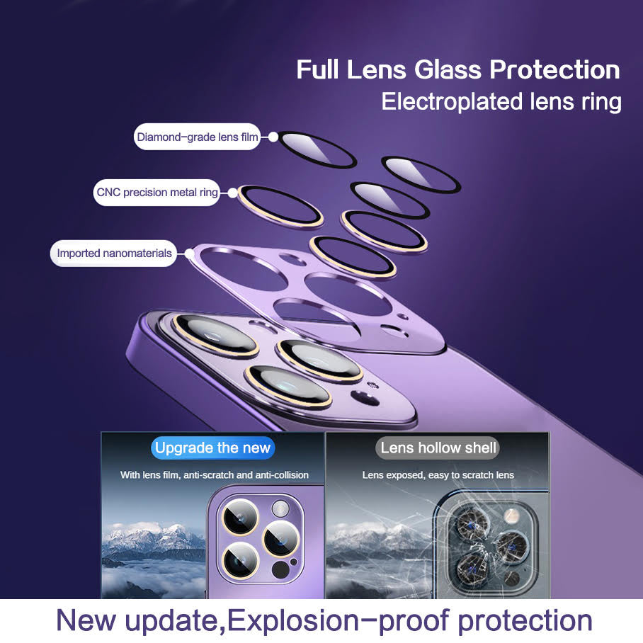 Glossy Ultra Thin Electroplated Camera Lens Protection For iPhone 14 Series