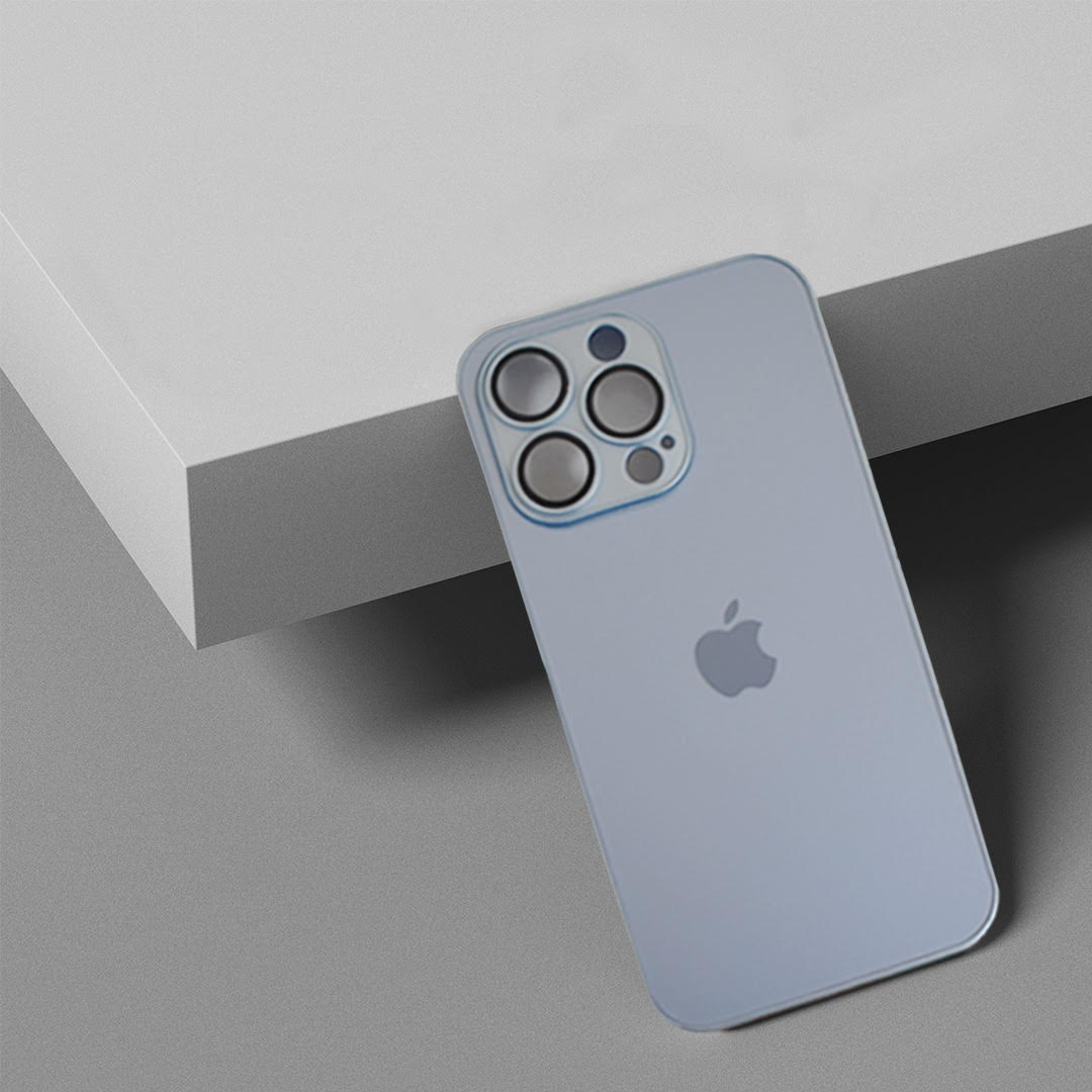 Premium Glass Back Case With Camera Lens Protector For iPhone 13