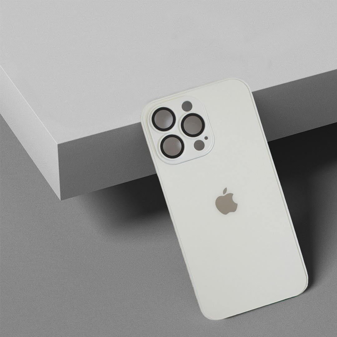 Premium Glass Back Case With Camera Lens Protector For iPhone 14