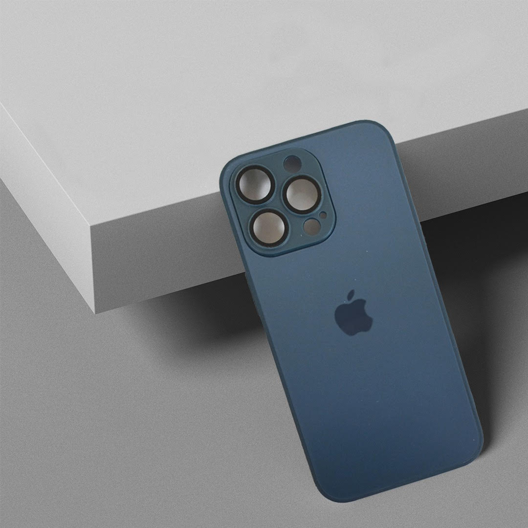 Premium Glass Back Case With Camera Lens Protector For iPhone 14 Pro